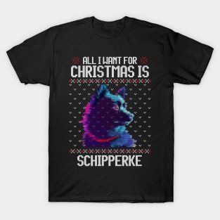 All I Want for Christmas is Schipperke - Christmas Gift for Dog Lover T-Shirt